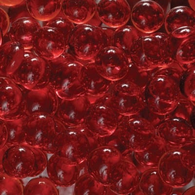 Nuggets 165 Pebbles 7/8" Diameter 1lb-14.8oz Flat Red Glass Gems Marbles 