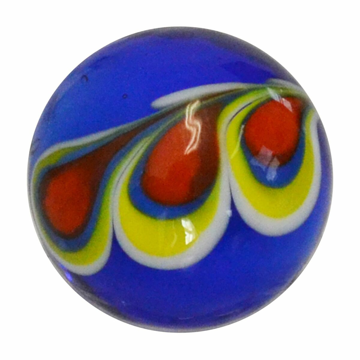 Peacock Feather Marble Blue House of Marbles US