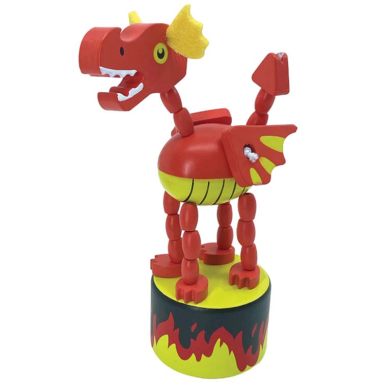 Wooden Dancing Dragon Push-Up Toy - Image 3