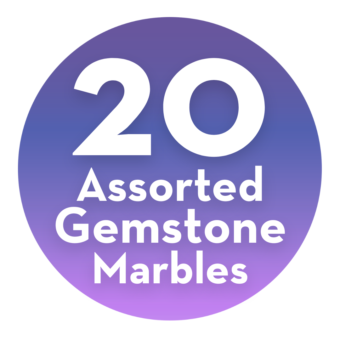 Gemstone Marble Mix - 20 Real Stone Marbles